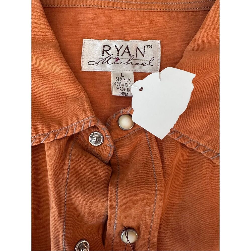 Men’s Ryan Michael embroidered, pearl snap western shirt - Picture 3 of 6